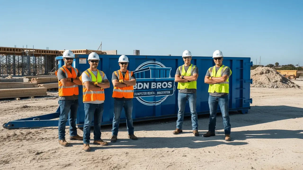 Roll-off dumpster delivered in Lakewood Ranch, FL by BDN Bros Dumpster Rental Bradenton Roll-off dumpster delivered in Lakewood Ranch, FL by BDN Bros Dumpster Rental Bradenton